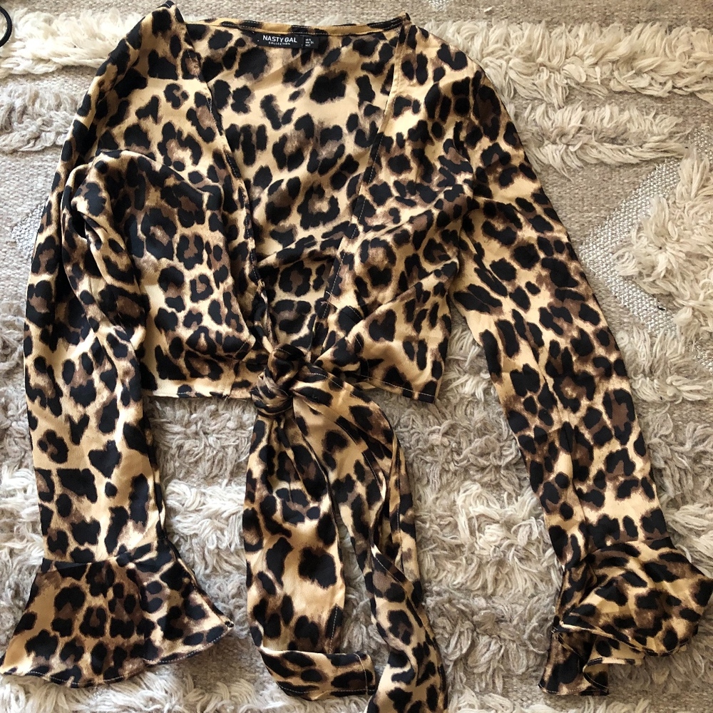 Satin Leopard Top
